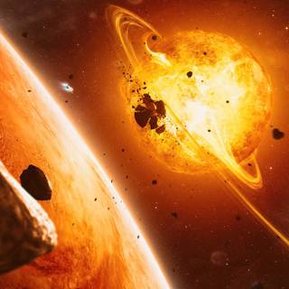 Sun in the space wallpaper