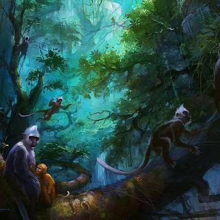 Mythical rainforest wallpaper