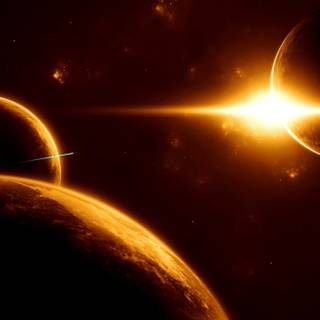 Sun in the space wallpaper