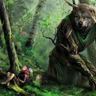 Mythical rainforest wallpaper