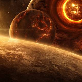 Sun in the space wallpaper