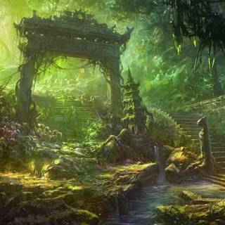 Mythical rainforest wallpaper