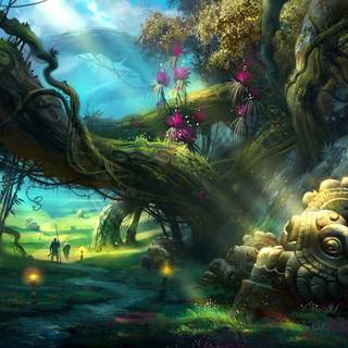 Mythical rainforest wallpaper
