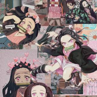Nezuko collage wallpaper