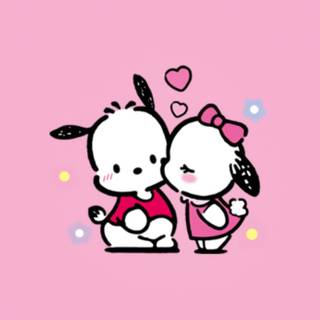 Pochacco and Hello Kitty wallpaper