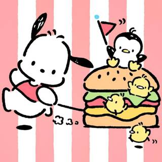 Pochacco and Hello Kitty wallpaper