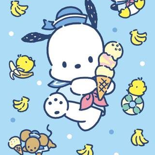 Pochacco and Hello Kitty wallpaper