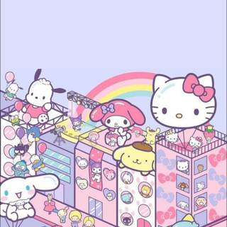 Pochacco and Hello Kitty wallpaper