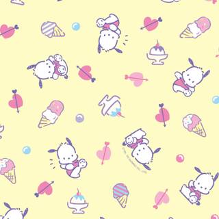 Pochacco and Hello Kitty wallpaper