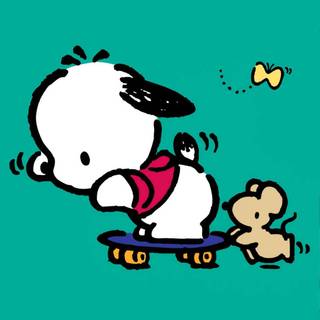 Pochacco and Hello Kitty wallpaper