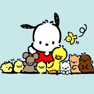 Pochacco and Hello Kitty wallpaper