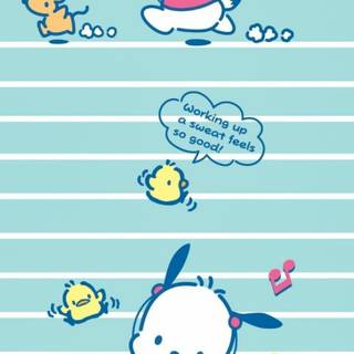 Pochacco and Hello Kitty wallpaper