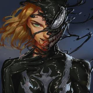 Venom girl art wallpaper