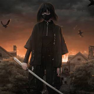 Girls samurai PC wallpaper