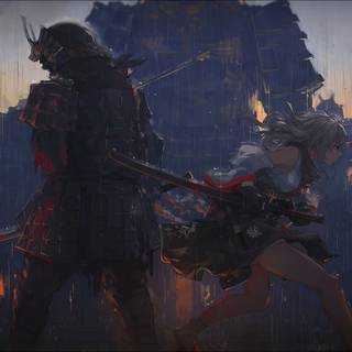 Girls samurai PC wallpaper