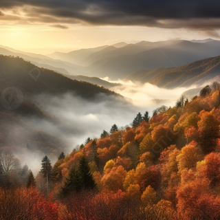 Autumn fog wallpaper