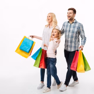 Family shopping wallpaper