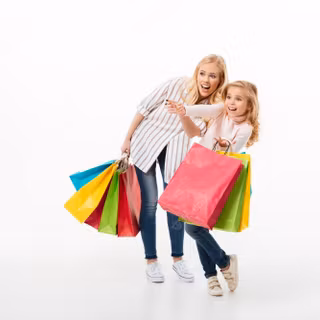 Family shopping wallpaper