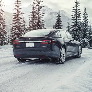 Tesla winter wallpaper