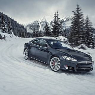Tesla winter wallpaper