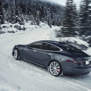 Tesla winter wallpaper