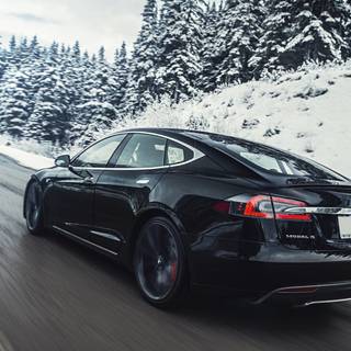 Tesla winter wallpaper