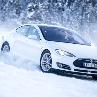 Tesla winter wallpaper