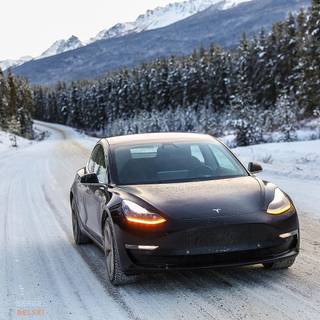 Tesla winter wallpaper