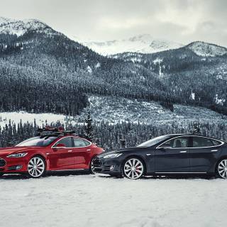 Tesla winter wallpaper