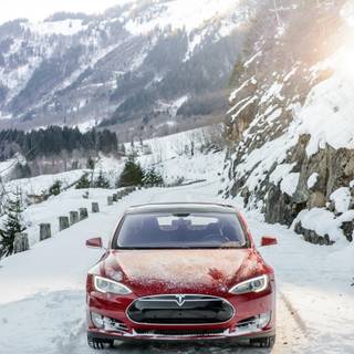 Tesla winter wallpaper