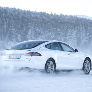 Tesla winter wallpaper
