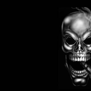 4k black skull wallpaper