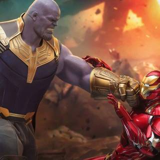 Thanos fighting wallpaper