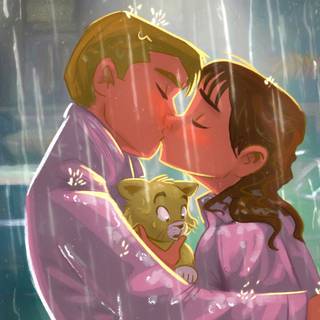 4k kissing wallpaper