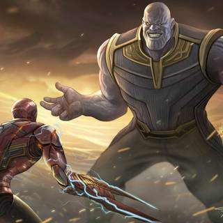Iron Man and Thanos 4k wallpaper