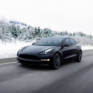 Tesla winter wallpaper