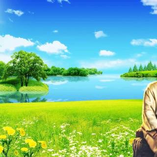 Jesus green wallpaper