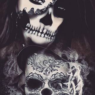 Sugar skull girly wallpaper