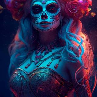 Sugar skull girly wallpaper