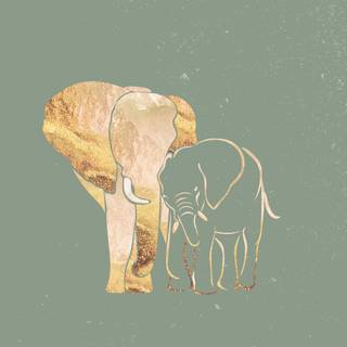 Green elephant wallpaper