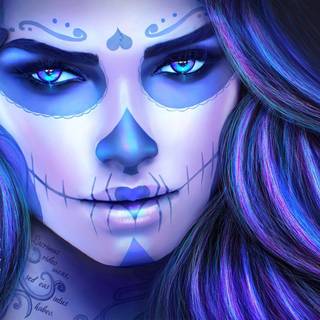 Sugar skull girly wallpaper