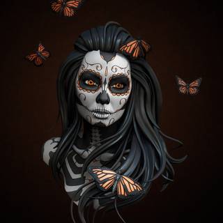 Sugar skull girly wallpaper