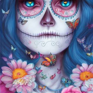 Sugar skull girly wallpaper