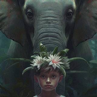 Green elephant wallpaper