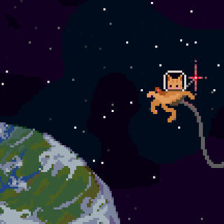 Pixel art cat wallpaper