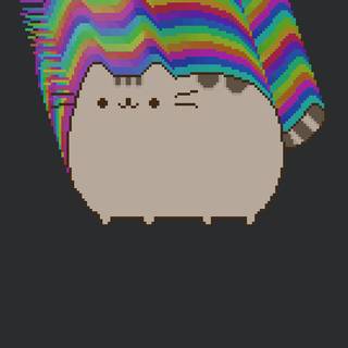 Pixel art cat wallpaper
