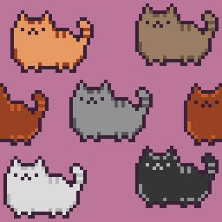 Pixel art cat wallpaper