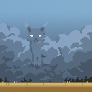 Pixel art cat wallpaper