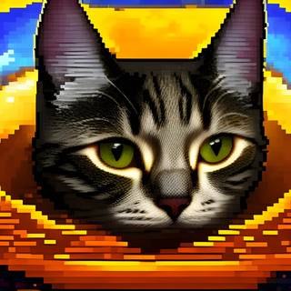Pixel art cat wallpaper