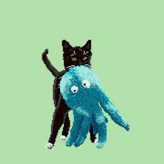 Pixel art cat wallpaper